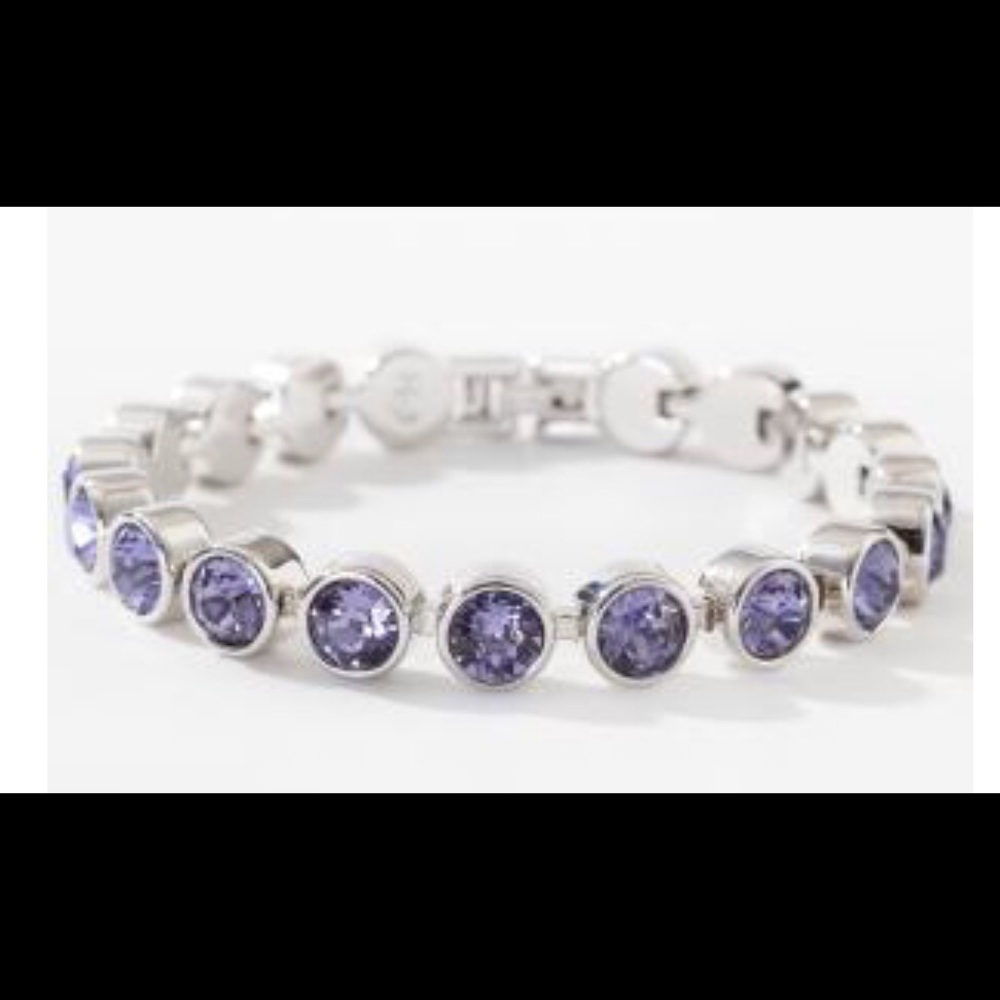 - Touchstone Crystal Swarovski ice bracelet purple new in box